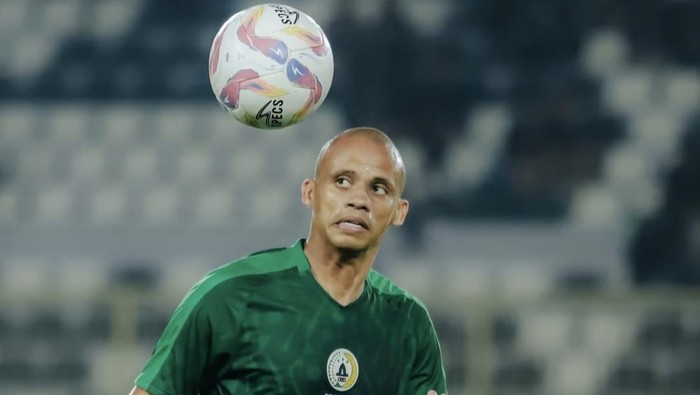 Cleberson Bek PSS Sleman, Cleberson di Stadion Maguwoharjo, Sleman, Kamis (17/4/2025).