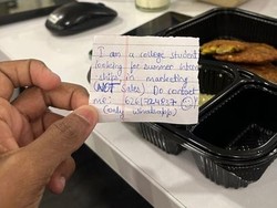 Pembeli Tersentuh Dapat Surat dari Pengantar Makanannya, Begini Pesannya