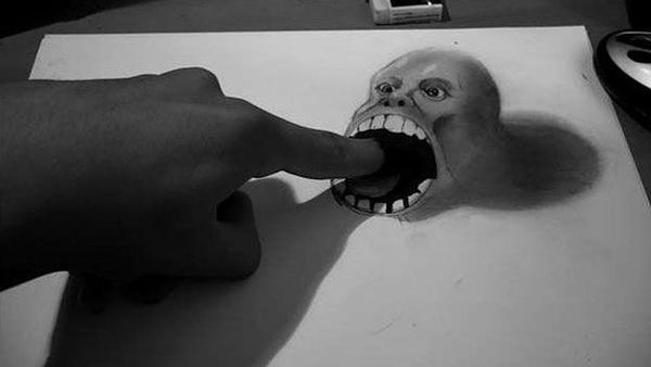 Terpukau Lukisan 3 Dimensi Cuma Pakai Pensil, Keren Tapi Menyeramkan