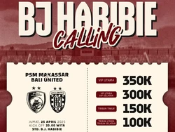 Penjualan Tiket PSM Vs Bali United Dibuka, Cek Harga dan Cara Belinya