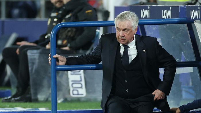Carlo Ancelotti Soccer Football - LaLiga - Getafe v Real Madrid - Estadio Coliseum, Getafe, Spain - April 23, 2025 Real Madrid coach Carlo Ancelotti REUTERS/Isabel Infantes