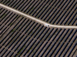 Melihat Ladang Panel Surya Anson Texas