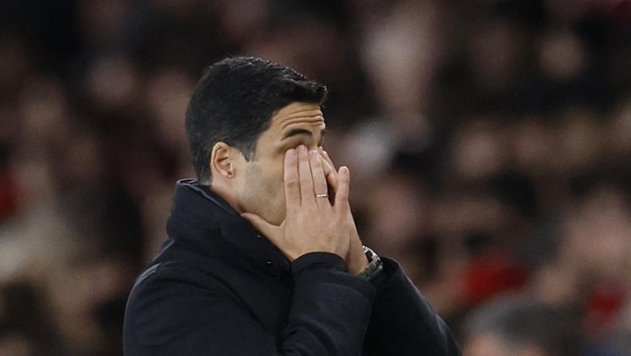 Mikel Arteta Soccer Football - Premier League - Arsenal v Crystal Palace - Emirates Stadium, London, Britain - April 23, 2025 Arsenal manager Mikel Arteta Action Images via Reuters/Peter Cziborra EDITORIAL USE ONLY. NO USE WITH UNAUTHORIZED AUDIO, VIDEO, DATA, FIXTURE LISTS, CLUB/LEAGUE LOGOS OR LIVE SERVICES. ONLINE IN-MATCH USE LIMITED TO 120 IMAGES, NO VIDEO EMULATION. NO USE IN BETTING, GAMES OR SINGLE CLUB/LEAGUE/PLAYER PUBLICATIONS. PLEASE CONTACT YOUR ACCOUNT REPRESENTATIVE FOR FURTHER DETAILS..