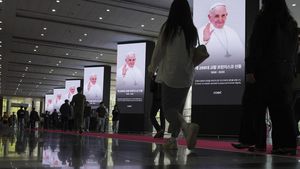 Potret Paus Fransiskus Ditampilkan di Coex Seoul