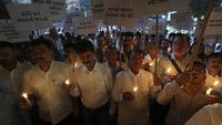 Aksi Damai Warga India untuk Korban Serangan Militan