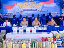 Polairud Polda Sulsel Bongkar 8 Kasus Destructive Fishing, 9 Orang Ditangkap