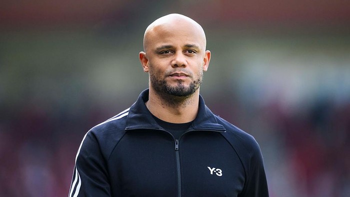 Vincent Kompany 19 April 2025, Baden-Württemberg, Heidenheim: Soccer: Bundesliga, 1. FC Heidenheim - Bayern Munich, Matchday 30, Voith-Arena. Munich coach Vincent Kompany stands in the stadium before the game. Photo: Tom Weller/dpa (Photo by Tom Weller/picture alliance via Getty Images)