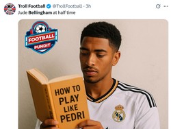Jude Bellingham juga kena ledek usai gagal bersinar ketimbang Pedri. (Foto: X.com/@TrollFootball)