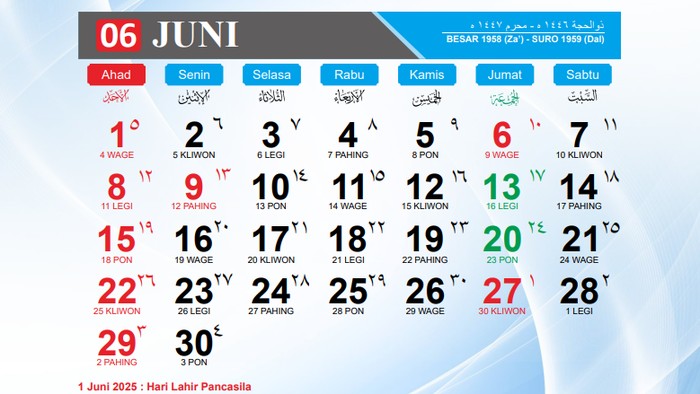 Kalender Juni 2025. Kalender Juni 2025.