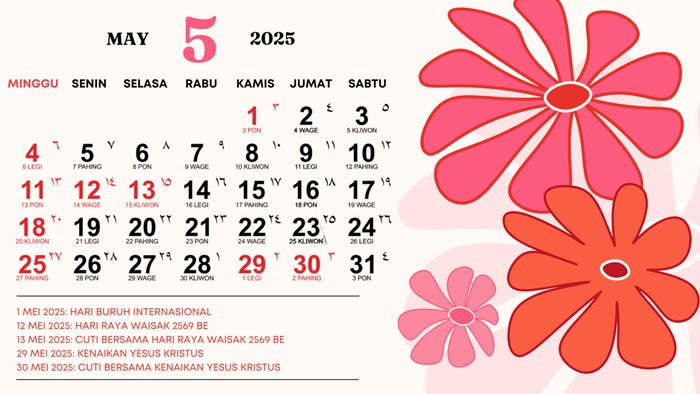 Kalender Mei 2025 16 mei 2025