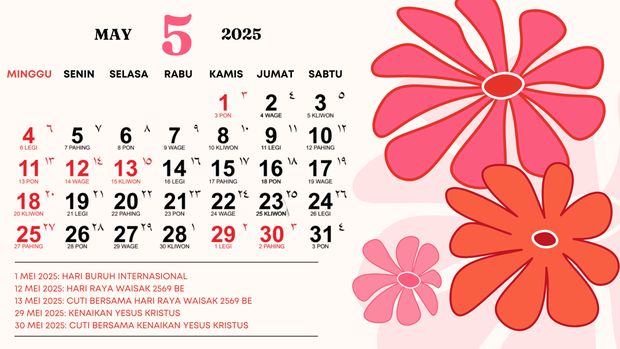 Kalender Mei 2025