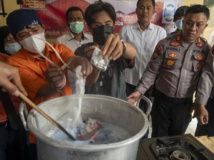 Polresta Palu Musnahkan 1,7 Kg Sabu