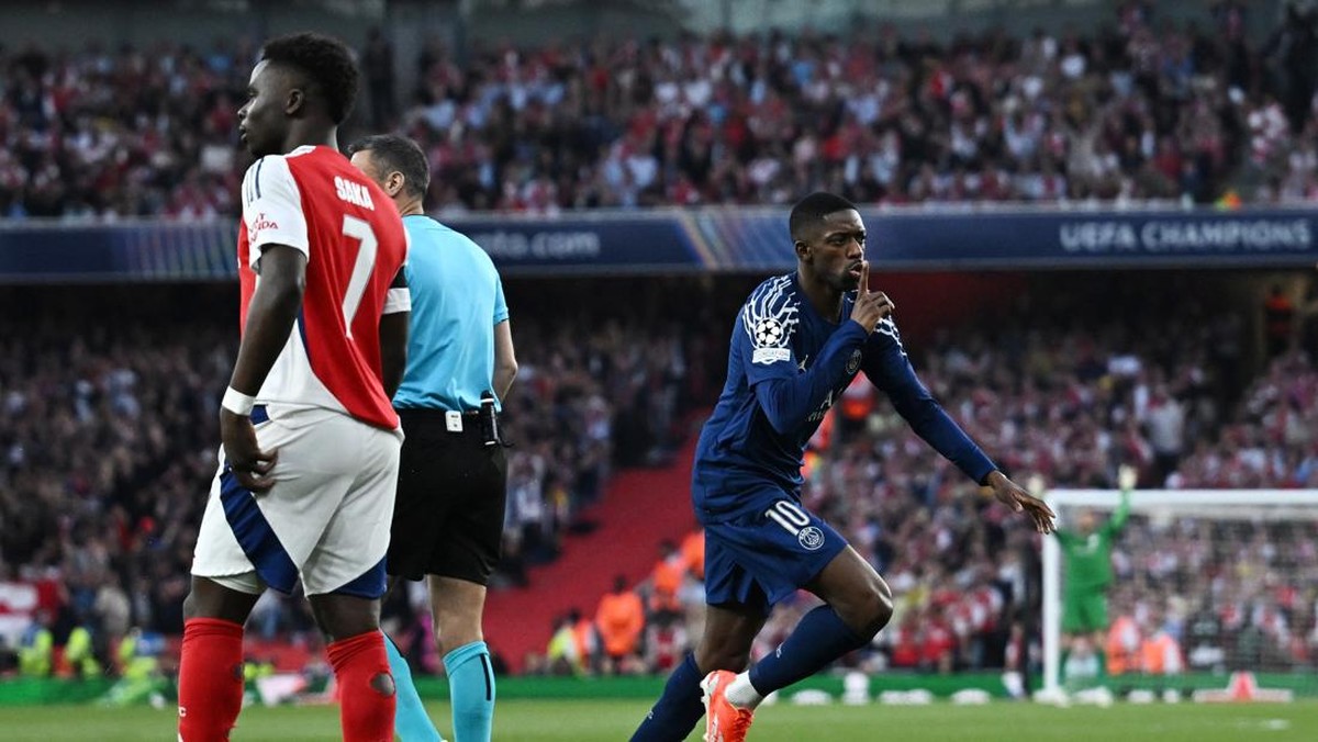 PSG akhirnya bisa kalahkan Arsenal setelah gagal di lima pertemuan sebelumnya (REUTERS/Dylan Martinez)