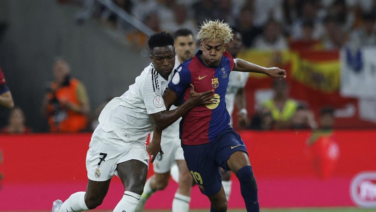 Barcelona vs Real Madrid dalam partai puncak lain di final Copa del Rey, medio April 2025. Foto: REUTERS/Marcelo del Pozo