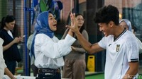 Tantangan dimenangkan Mierza setelah sekitar 5 kali percobaan bagi mereka bertiga. Mierza berhasil sekali menceploskan tembakan akurat ke gawang. 