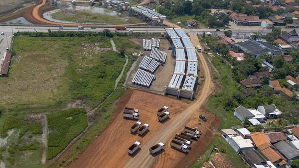 Foto Udara Progres Pembangunan Akses Tol Patimban