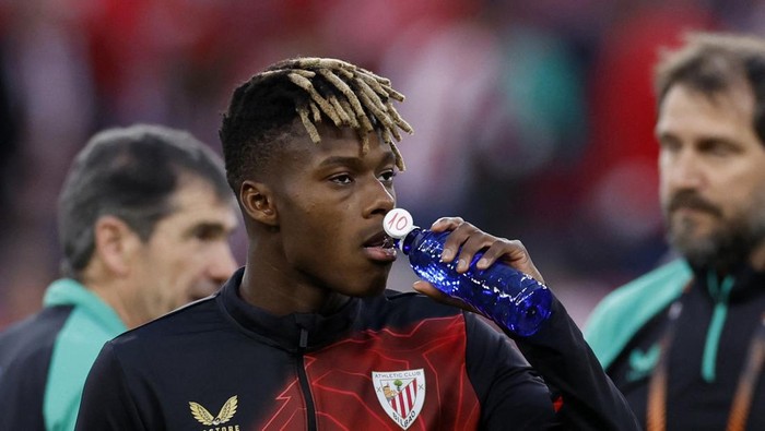 Nico Wlliams Soccer Football - Europa League - Quarter Final - Second Leg - Athletic Bilbao v Rangers - San Mames, Bilbao, Spain - April 17, 2025 Athletic Bilbaos Nico Williams before the match REUTERS/Vincent West