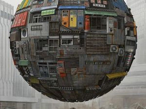 Seniman Gambarkan Bumi Bernuansa Futuristik Sekaligus Suram