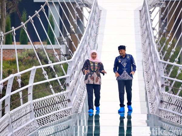 Khofifah Takjub Keindahan Bromo dari Jembatan Kaca Seruni Point