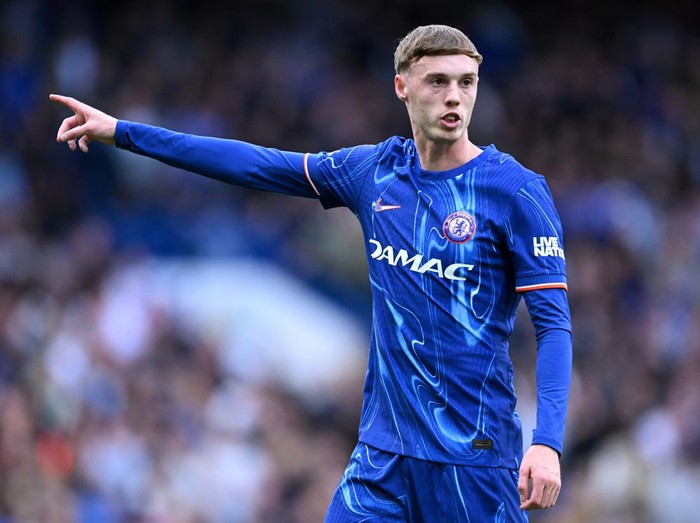 LONDON, ENGLAND - MAY 04: Cole Palmer of Chelsea during the Premier League match between Chelsea FC and Liverpool FC at Stamford Bridge on May 04, 2025 in London, England. (Photo by Justin Setterfield/Getty Images)