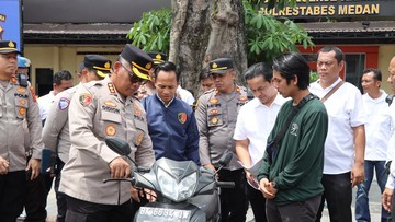 Polrestabes Medan Kembalikan 3 Motor yang Dicuri ke Pemiliknya