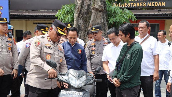 Konferensi pers permasalahan pencurian di Medan selama April 2025 (dok istimewa) Konferensi pers permasalahan pencurian di Medan selama April 2025 (dok istimewa) Polrestabes Medan