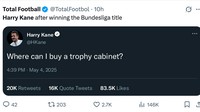 Saatnya Kane bersombong ria: siapkan lemari untuk trofi mulai sekarang! (Foto: X.com/@TotalFootball)