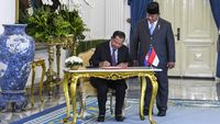 Momen Prabowo Terima Kunjungan Presiden Senat Kamboja di Istana