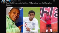 Terakhir kali Barcelona juara, bintang Real Madrid masih anak-anak semua. (Foto: X.com@Kylian)