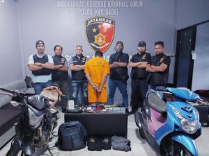 Polisi Ringkus Maling Bobol Konter di Bangka, Bawa Kabur Hp-Uang Tunai