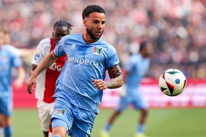 Calvin Verdonk AMSTERDAM, NETHERLANDS - MAY 11: Calvin Verdonk of NEC during the Dutch Eredivisie match between AFC Ajax and NEC at Johan Cruijff ArenA on May 11, 2025 in Amsterdam, Netherlands. (Photo by Ben Gal/BSR Agency/Getty Images)