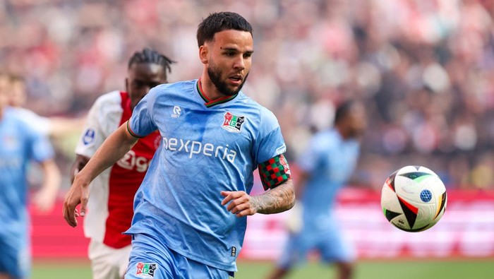 Calvin Verdonk AMSTERDAM, NETHERLANDS - MAY 11: Calvin Verdonk of NEC during the Dutch Eredivisie match between AFC Ajax and NEC at Johan Cruijff ArenA on May 11, 2025 in Amsterdam, Netherlands. (Photo by Ben Gal/BSR Agency/Getty Images)
