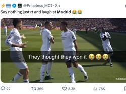 Padahal Madrid sudah senang tuh sempat unggul 2-0 atas Barcelona, tapi akhirnya....(Foto: X.com/@Priceless_MCI)
