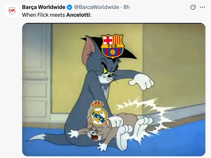 meme real madrid,meme madrid,meme el clasico,meme,meme sepakbola,real madrid vs barcelona,laliga,liga spanyol,barca vs madrid,hansi flick,carlo ancelotti