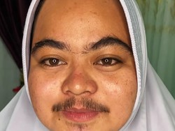 Viral Makeup Pengantin Berkumis dan Tak Cukur Alis, Tetap Cantik Manglingi
