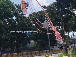 Unik, Dekorasi Pernikahan Pastel Pakai Janur Pink di Bandung