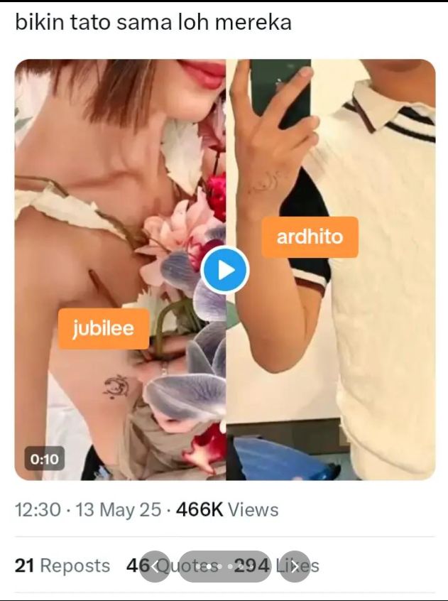 Jejak digital dugaan Jubilee Marisa dan Ardhito Pramono selingkuh.