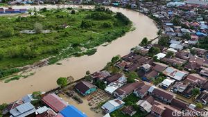 Foto Udara Tanjung Selor Tergenang Banjir