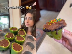 Inovasi Seru: Cupcake Cokelat Dibentuk Pakai Paprika Segar