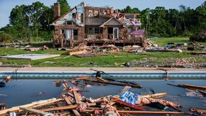 Permukiman Kayu di Kentucky AS Luluh Lantak Diterjang Tornado