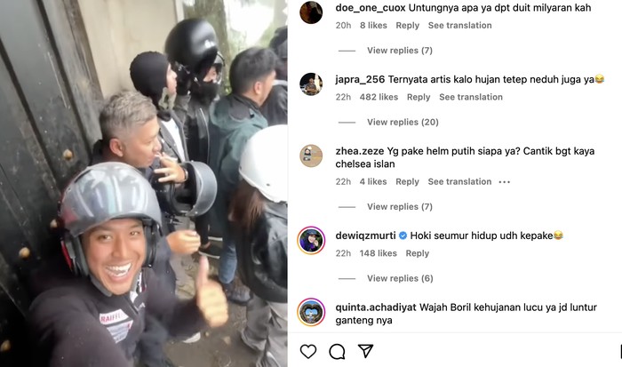 Hoki seumur hidup kepakai, bikers ini neduh bareng circle Ariel Noah Hoki seumur hidup kepakai, bikers ini neduh bareng circle Ariel Noah