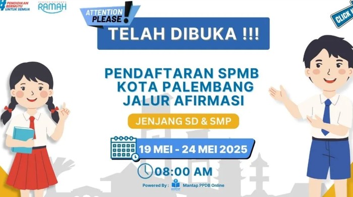 Pendaftaran Jalur Afirmasi SPMB Palembang 2025 Pendaftaran Jalur Afirmasi SPMB Palembang 2025
