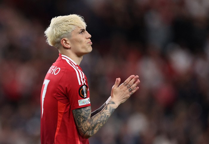 Soccer Football - Europa League - Final - Tottenham Hotspur v Manchester United - San Mames, Bilbao, Spain - May 21, 2025 Manchester Uniteds Alejandro Garnacho reacts REUTERS/Violeta Santos Moura