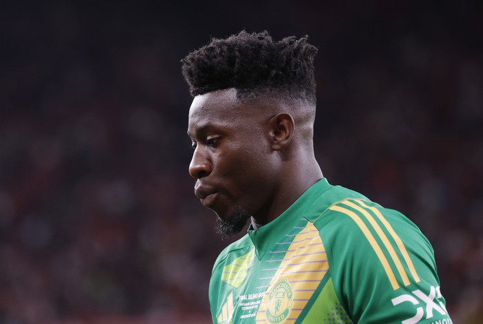 andre onana manchester united man united man utd tottenham vs mu tottenham vs man united tottenham vs man utd tottenham hotspur vs manchester united final liga europa liga europa 2024/2025 europa league Soccer Football - Europa League - Final - Tottenham Hotspur v Manchester United - San Mames, Bilbao, Spain - May 21, 2025 Manchester United's Andre Onana REUTERS/Andrew Couldridge