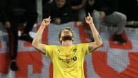 Kasper Hogh - Bodo/Glimt (Norwegia) - 7 gol dari 14 laga (1.032 menit). Foto: AFP/ANGELOS TZORTZINIS
