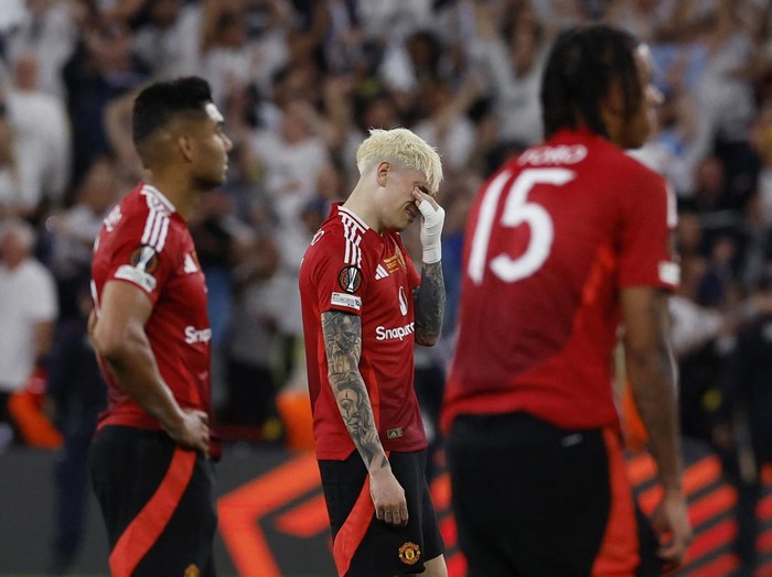 Soccer Football - Europa League - Final - Tottenham Hotspur v Manchester United - San Mames, Bilbao, Spain - May 21, 2025 Manchester United's Alejandro Garnacho looks dejected after the match REUTERS/Vincent West