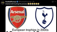 Fans menggunakan momen juara Tottenham di Liga Europa untuk mengolok-olok Arsenal yang gagal total di kompetisi Eropa. (Foto: Twitter)