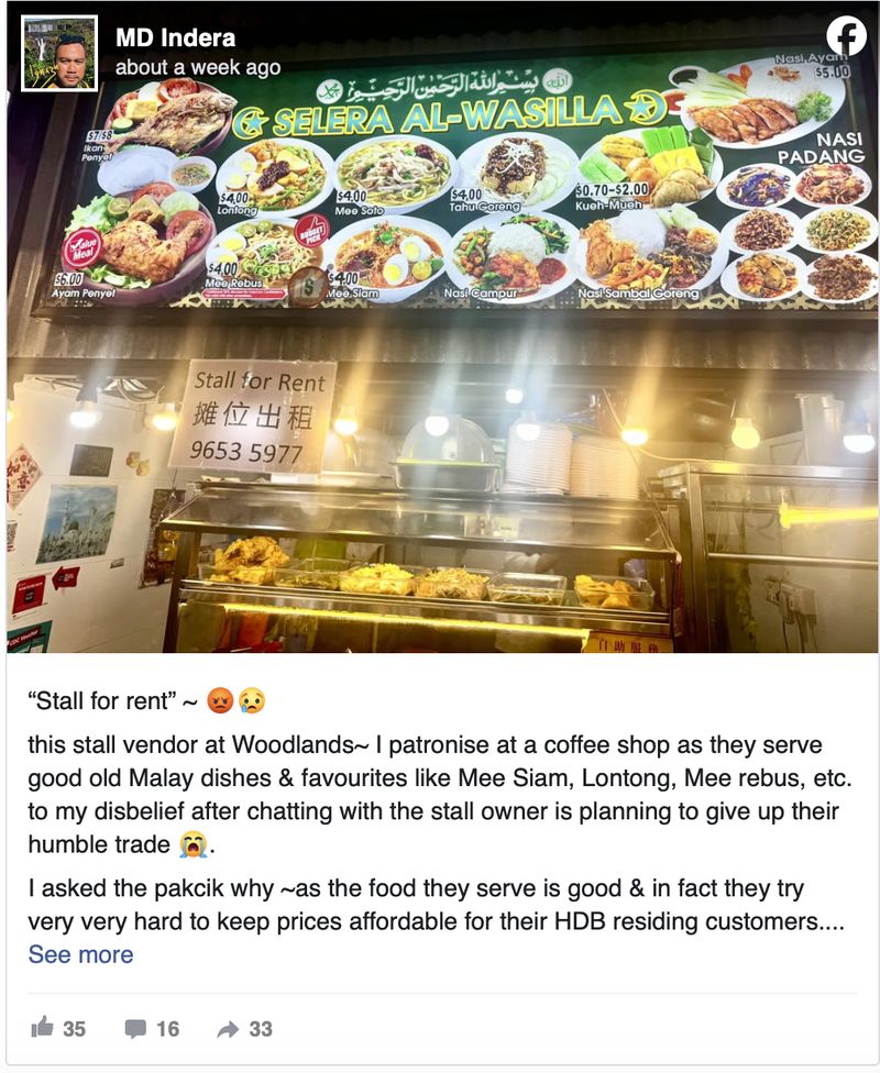 Penjual Makanan Kaki Lima di Singapura Gulung Tikar Gegara Harga Sewa Selangit