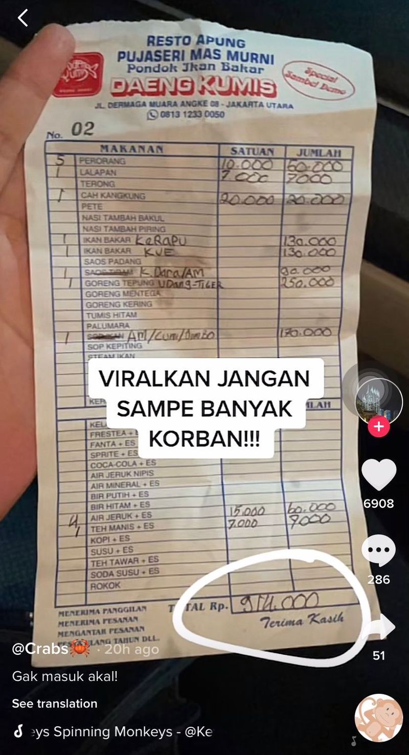 5 Pengalaman 'Zonk' saat Makan Seafood yang Harganya Bikin Kaget