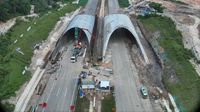 Penampakan dari Udara Proyek Jembatan Satwa di Tol IKN